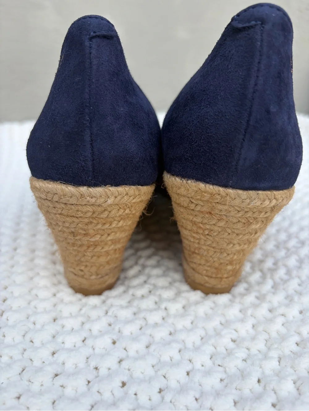VISCATA Barcelona Navy Suede Espadrille Wedge Pumps EU 38 US 7.5 Made in Spain